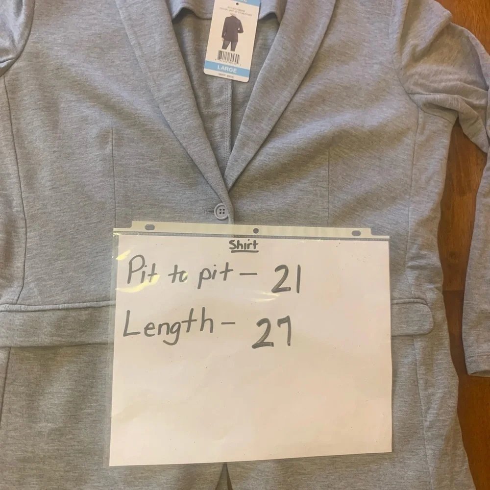 Philosophy NWT jacket blazer Large Mist Grey Heather one button front po…